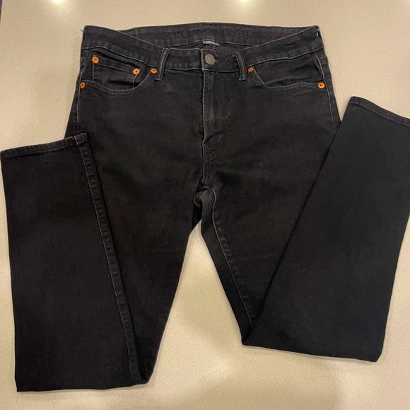 American Eagle Mens Air Flex Black Jeans Size: 33x30 Preloved Great Condition - Picture 2 of 7